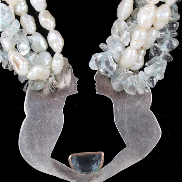 Vintage silver and pearl necklace - Picture 3 of 6